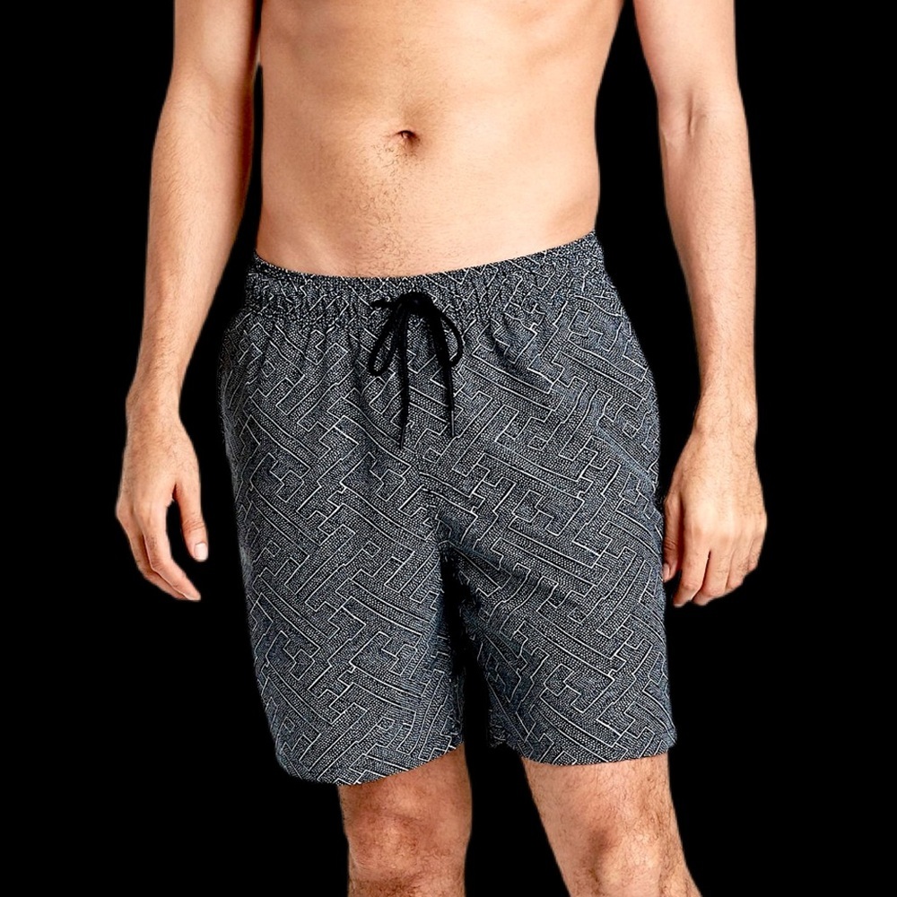 GEO PRINT SWIM TRUNKS BOXER BRIEF LINING NWOT - Picture 9 of 11